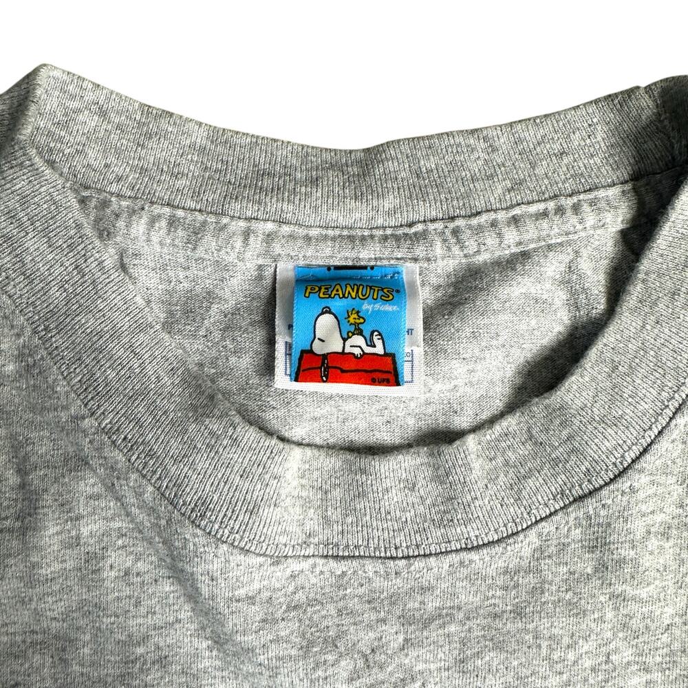 Vintage 90s Charlie Brown Christmas Gray Streetwear T-Shirt XL - Picture 3 of 5